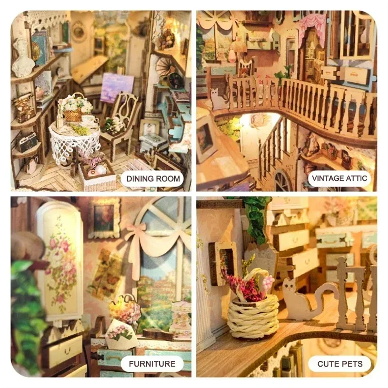 동화 마을 책장 숲속 집 DIY 나무 책꽂이 삽입 키트 - Diy Wooden Book Nook Kit Shelf Insert 리뷰 및 가격